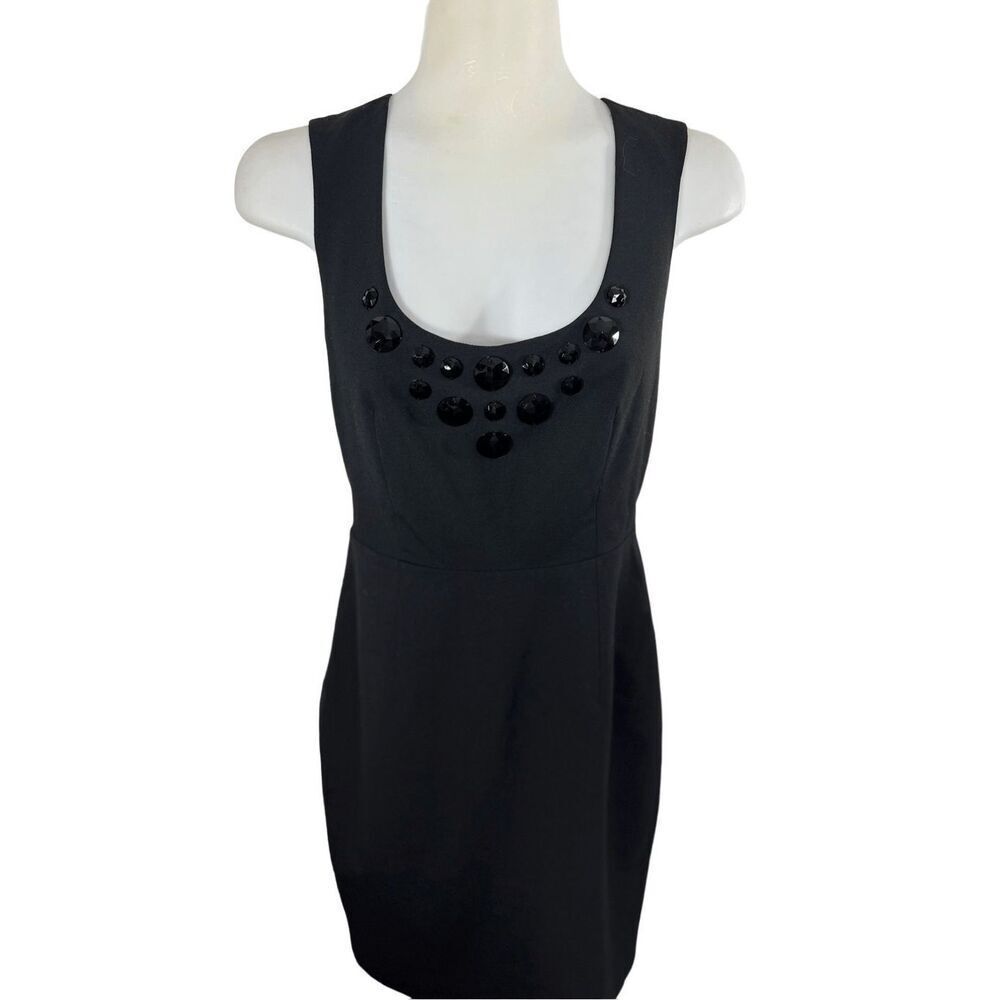 Express‎ Black Sleeveless Cocktail Dress Size 4 Party Date Night LBD Jeweled - Picture 2 of 11